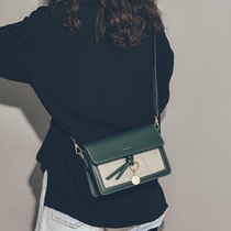  Texture bag female genuine leather 2021 new all-match messenger bag simple fashion ins sen retro small square bag trend