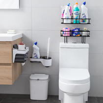 Toilet trash can bathroom bathroom toilet non-perforated wall-mounted tissue box toilet brush upper shelf