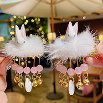 Girl hair ball hairclip hair accessories Bell hair cute little rabbit edge clip Princess headdress girl cheongsam Tang suit accessories