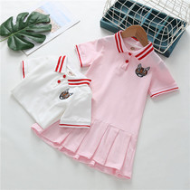 Girl Dress Dress Summer Dress 2021 New Ocean Gas Baby Polo Dress Small Children Cotton Short Sleeve Skirt Tide