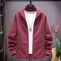 Lamb plush cotton clothes men thickened leather hair integrated grain suede jacket Korean version trend rocking grain suede cotton padded jacket