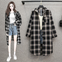 Black Plaid Sunscreen Woman summer thin Ice Silk Shirt Loose thin lining jacket Long sleeve blouse for long sleeves