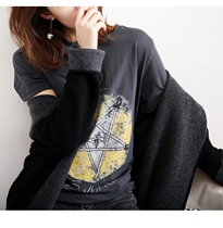 Personality Printed T-shirt Women Round Neck Short Sleeve Slim Fashion base shirt Haner Fan Spring Top Women 2018 New