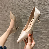 White High Heels Design Sensation Small Crowdsourced 2020 New 100 Hitch Professional Work Little Fragrant Wind Gentle Single Shoe Heel