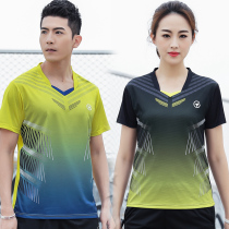 Quick-dry short-sleeved badminton Top couple Sports half-sleeve mens and Womens Sportswear net table tennis training clothes customization