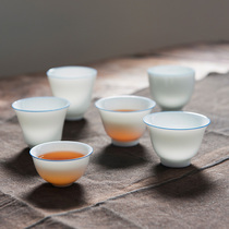 Good Things View Lan Polenta Cup Blue Lip Tasting Cup Masters Cup Guest Cup Single Cup Jingdezhen Handmade Ceramics Utiliti