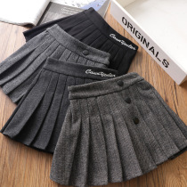 Parent-child~Girl pleated skirt 2021 autumn and winter new baby student short skirt organ college waist skirt