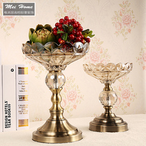 Exquisite storage plate model room Villa soft decoration practical crystal candy plate dried fruit plate home accessories ornaments