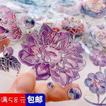 Single Idle Laser Silver Pet Peet Glue Transparent Hand Tent Adhesive Tape Split up Ledger Handbill Collage Decorative Painting Handbill Collage