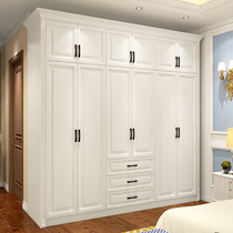 Nordic three-door four-door wardrobe combination Bedroom simple modern overall large wardrobe locker Balcony cabinet Household