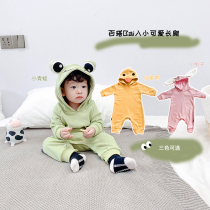 Baby clothes spring and autumn clothes baby childrens clothing animal conjoined clothes Net red men and women Baby cute super cute ha clothes out