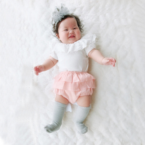 Baby lapel short sleeve T-shirt Spring Summer Children Baby girl baby female newborn base shirt child coat