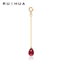 If Hua Jewelry Mentor Heart #Lianjian ruby pendant female sky is full of yellow 18K golden color treasure can hold a gift