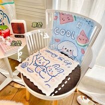 Cartoon cute ice pad student stool no water injection folding cool water bag sitting fart pad backrest work meal seat cushion summer