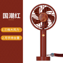 China tide gift C portable handheld small fan USB charging mini student office lettering custom LOGO