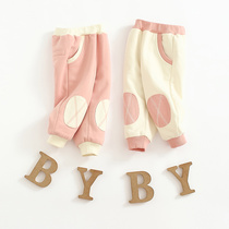 Girls pants autumn and winter wear 2020 new foreign style baby plus velvet padded trousers baby winter casual pants