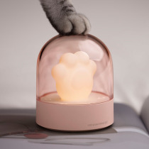  Creative cat paw cute night light Rechargeable bedroom bedside pat table lamp Night sleep music box gift