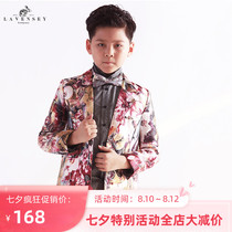 Boys floral class B regular style host performance suit big boy fashion handsome catwalk new jacket junior
