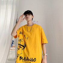 2020 New Men Short Sleeve T-shirt Summer Han Edition Loose Mens Clothing Trends Compassionate Half Sleeve Port Craze