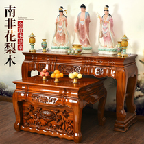 Full solid wood imported flower pears wood for the table Home Grand Buddha Terra carvings Flowers Incense Case God Tagong Tables Buddha Niches for Buddha tables