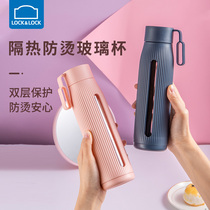 Music button double insulation glass anti-drop anti-hot hand Cup cute girl ins Wind portable cup