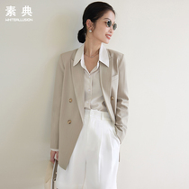 Small suit womens 2022 spring and autumn new design sense niche high-end sense jacket professional temperament all-match striped suit