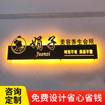 Wrought iron hollow light box billboard making signature light homestay outdoor hotel company shop outdoor florist door