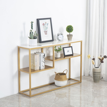 Nordic modern minimalist Xuan Guan Table Shelf Golden Iron Art Genguan Cabinet Leaning Against Wall Narrow Table Light and Extravagant Decorative Shelf case