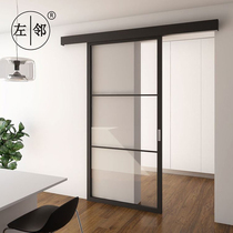 Nordic simple style Transparent aluminum alloy barn interior door Glass door Balcony door Kitchen door Folding door Sliding door