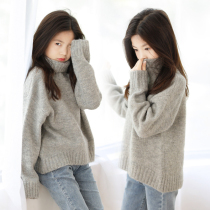 Girls Turtleneck Sweater 2021 Autumn and Winter New Childrens Casual Pullover Womens Baby Tide