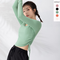 High-end fashion fitness clothing womens long sleeve sports shirt slim running T-shirt tight autumn Net red yoga clothing thin