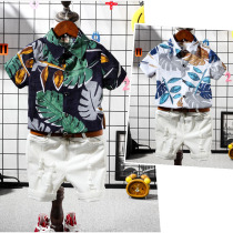 Childrens clothing new boy short sleeve shirt Korean version of tide Children Baby summer flower shirt foreign style childrens summer coat