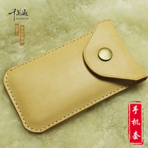 Pure handmade iPhone 6s leather phone sleeve tanned bull skin cover hang waist and press the deduction protective sleeve