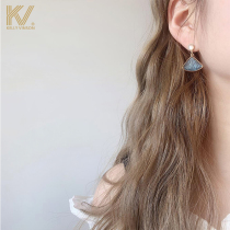 Stud earrings 2021 new fashion simple small earrings Korean net red temperament crystal drop earrings cold wind earrings women