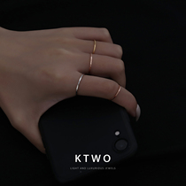 Ring female Japanese and Korean trendsetter titanium steel plated 18k rose gold ring simple net red with the same fine glossy joint tail ring