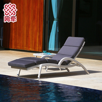 Net pulling outdoor bed beach chair swimming pool recliner leisure chair outdoor courtyard balcony sofa bed nap chair