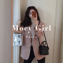 sandro asw pink blazer women 2021 Spring and Autumn New Korean commuter loose temperament small suit