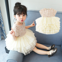 2 Infant summer dress Western style baby princess gauze skirt dress 4 girls 5 birthday dress puffy skirt 1 year old