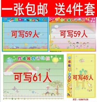 Little safflower primary school class evaluation form Wall sticker Wall group encouragement Middle school inspirational class Rong class appearance horizontal version