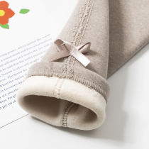  Girls  leggings are worn outside womens autumn and winter clothes baby plus velvet thick cotton one-piece thin velvet pants childrens clothes Western style