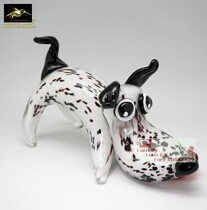 Wonderful glaze glaze ornaments bookcase glaze gifts red tongue spotted dog glazed white dog