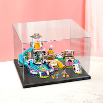 Acrylic dust box for LEGO 41313 Heart Lake city swimming pool display model toy transparent