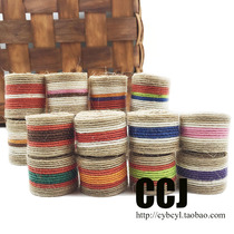 Color fish silk linen decoration handmade DIY clothing accessories Cloth belt strip Linen webbing flat hemp rope Flat belt rope narrow