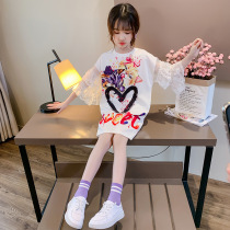 South Koreas new summer Korean girl lace dress childrens clothing loose skirt