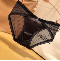 (Autumn and winter explosion)French high-end luxury court satin lace mesh transparent womens underwear Shenghe light luxury