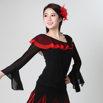 Modern dance adult dance clothes Ballroom Dance Top New Latin dance clothes practice dance clothes practice womens long sleeves