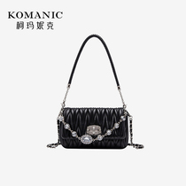 Koamanik chain genuine leather handbag 2022 new cow leather single shoulder inclined cross armbands for small crowdfashion