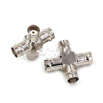 BNC-JKKK RF oscilloscope adapter BNC one centimeter three female four-way adapter Copper BNC-K
