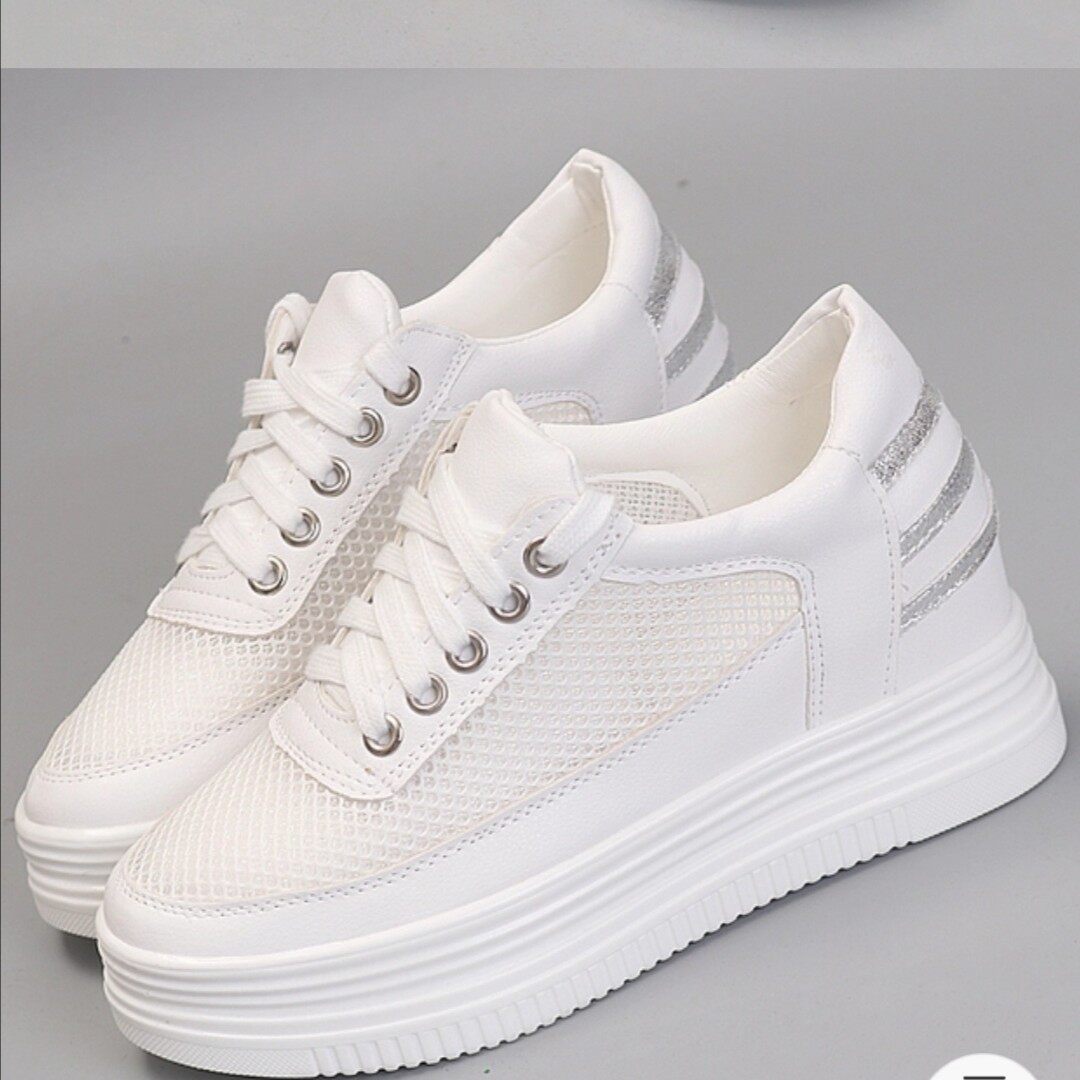 New Summer Net Face Breathable Casual Length Leg High And Low Foot Size Code Left Foot Complementary Genuine Leather Casual Women's Shoes