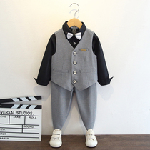 Childrens suit suit boys autumn baby birthday suit boy wedding flower girl dress British autumn dress